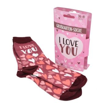 Crazy Socks - I Love you - mit Grußkarte